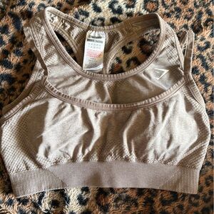 Gymshark Padded Seamless Sports Bra Beige Taupe Size Small